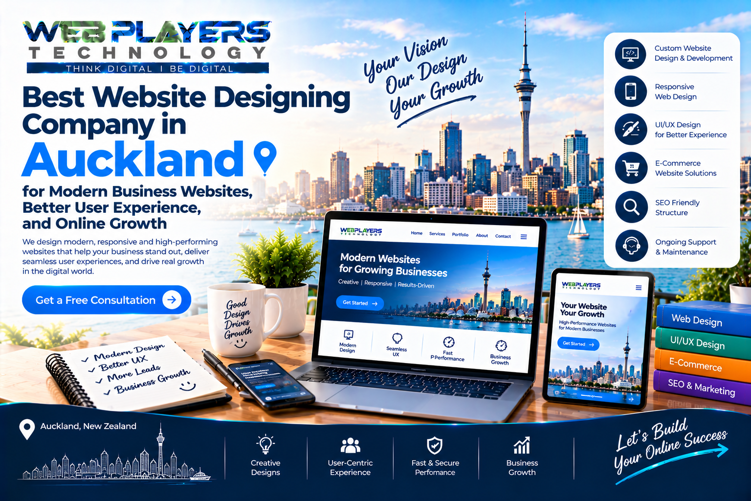 Best Website Designing Company in Auckland for Modern Business Websites, Better User Experience, and Online Growth